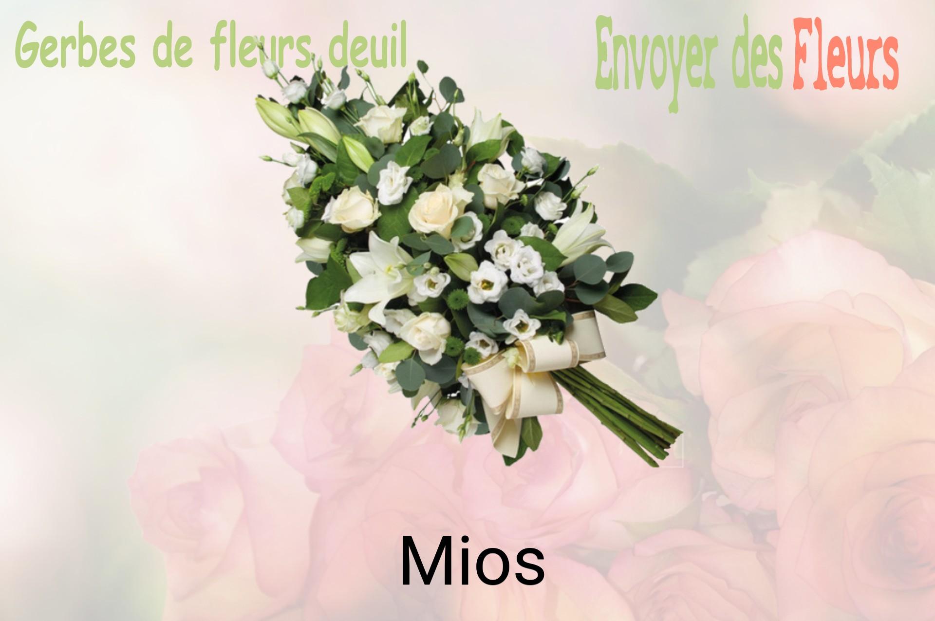 Gerbe de fleurs de deuil livrée à Mios